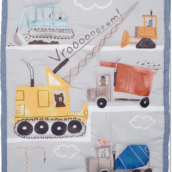 Bedtime Originals Construction Zone 3-Piece Trucks Nursery Baby Crib Bedding Set - Picture 7 of 8